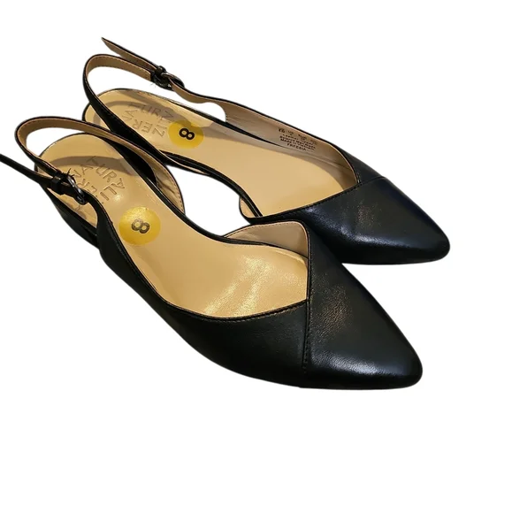 Naturalizer Freesia Pumps Size 8 Black Slingback Heels Leather - Picture 3 of 5